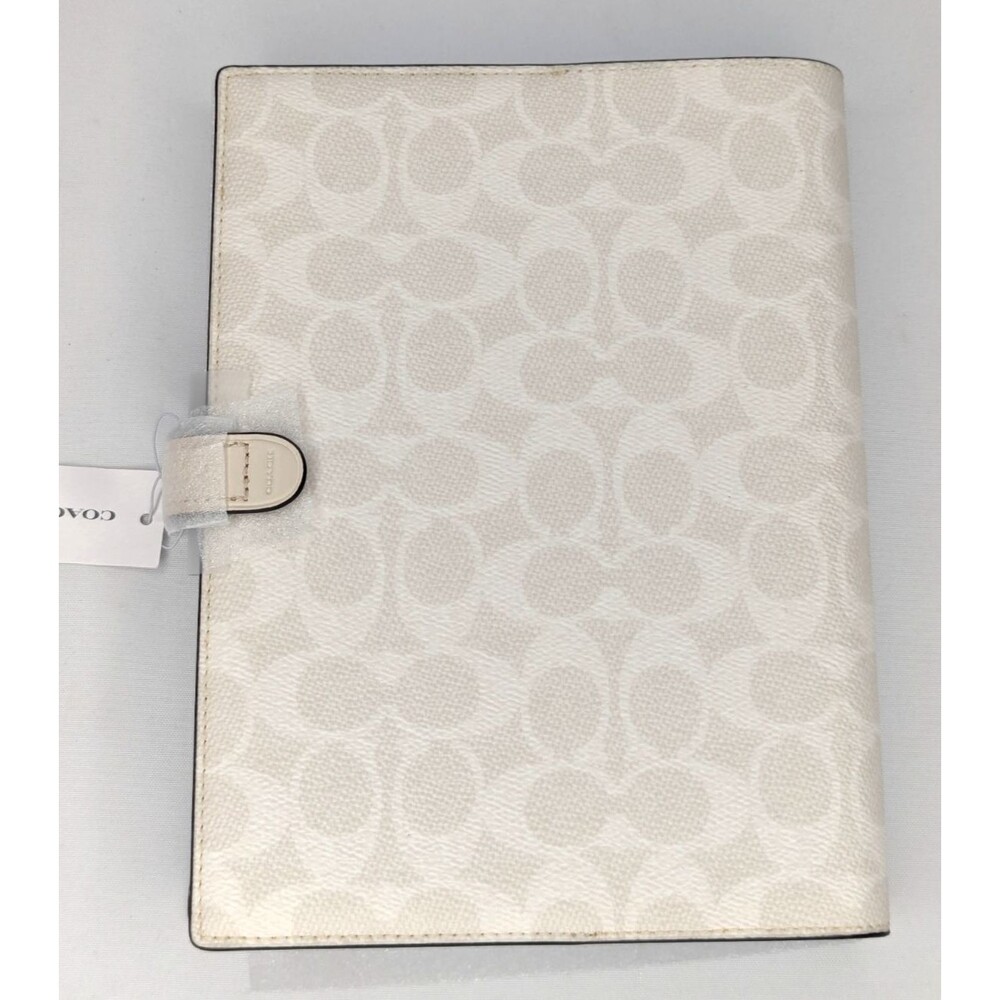 Coach Notebook - CZ198 White Chalk Signature Canvas/Smooth leather - NWT - Picture 6 of 8